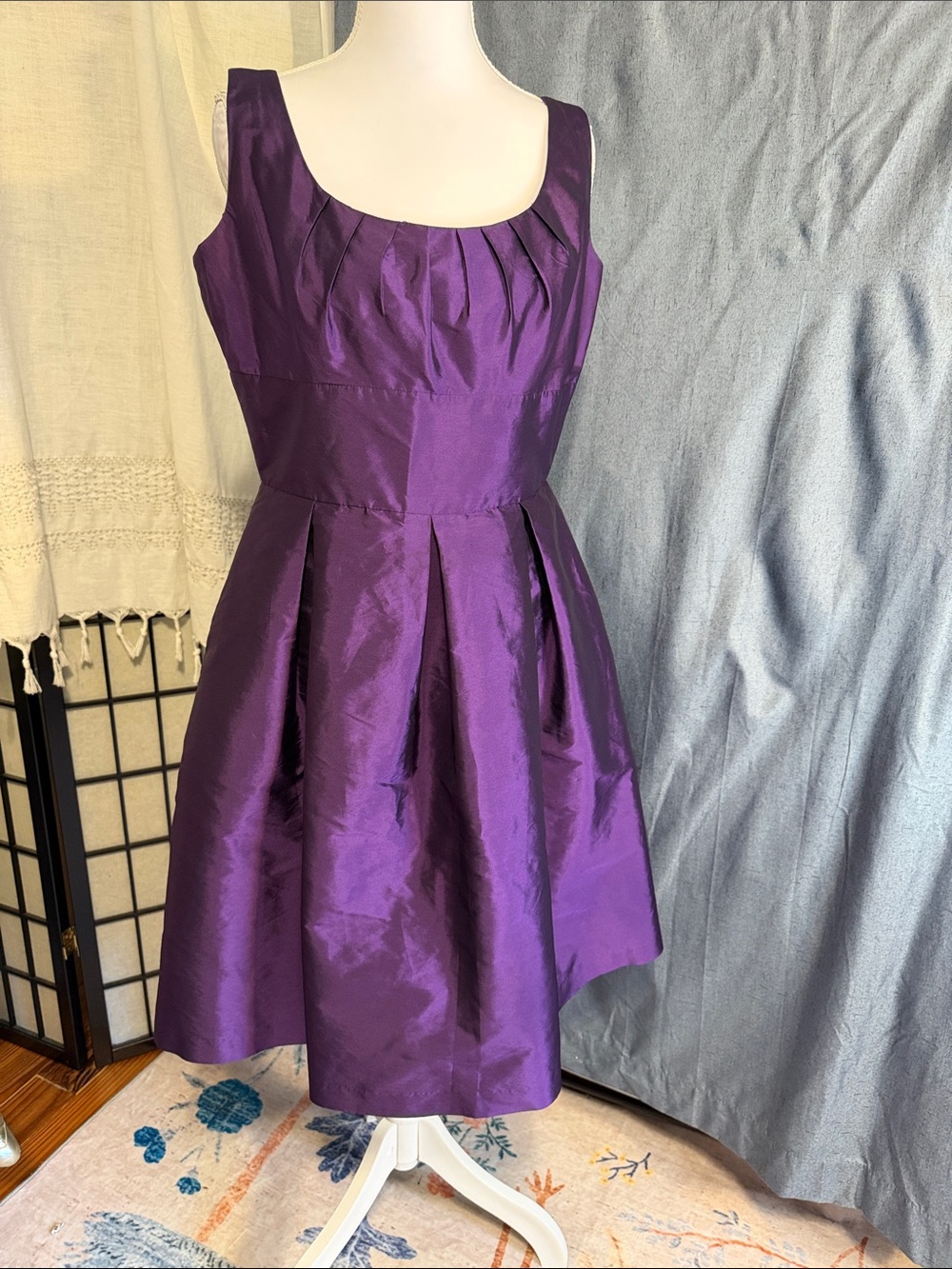 Alfred Sung Purple Iridescent Mini Dress